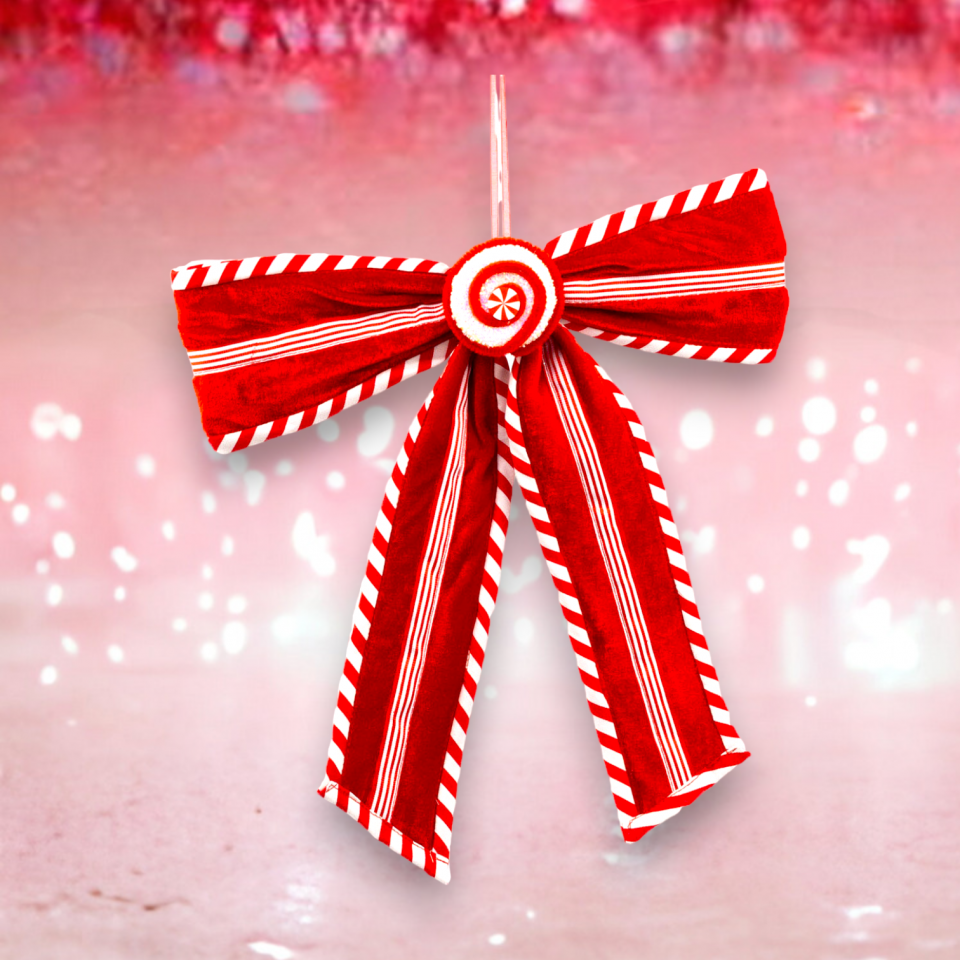 12" Red Candy Bow
