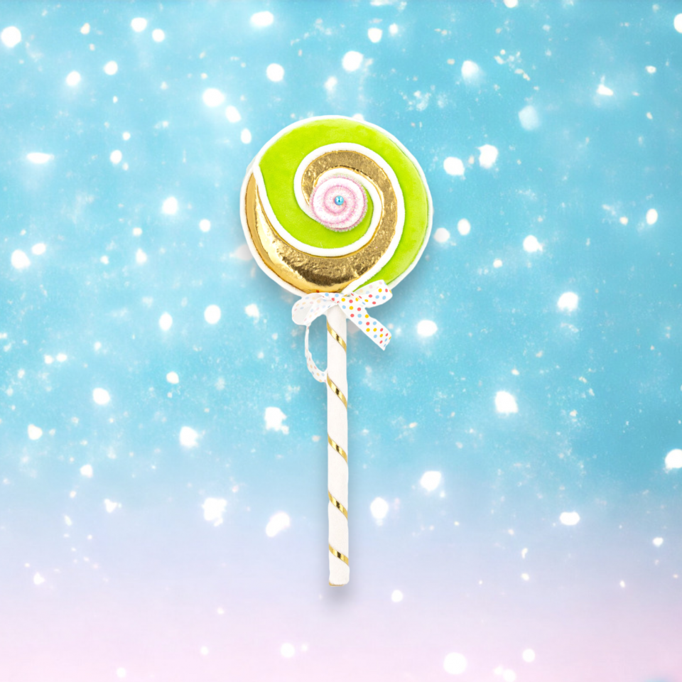 19" Green Swirl Lollipop Pick