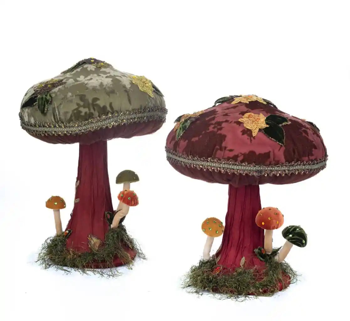 15" Set/2 Mushroom Harvest Forage Soft Top Katherine's Collection