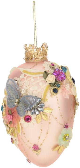 7" Pink Faberge Jewel Easter Egg
