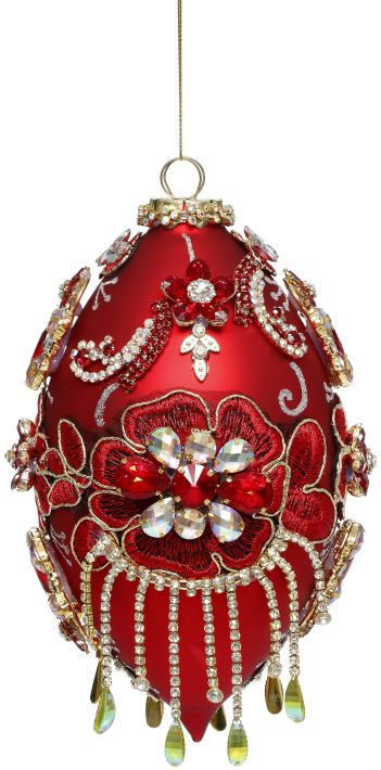 8" King's Jewel Red Finial Ornament