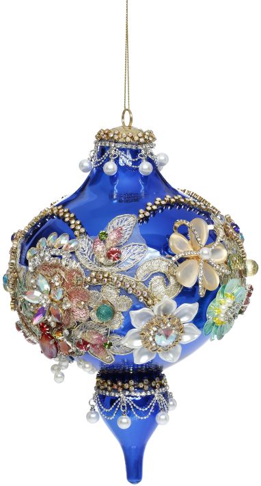 8" King's Jewel Blue Finial Ornament