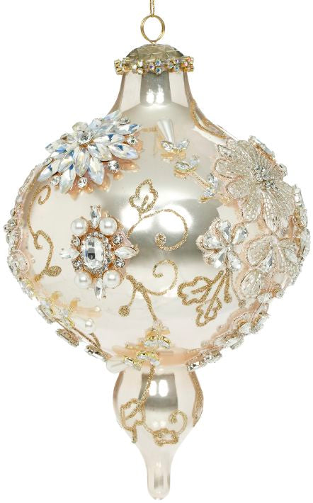 9" Peach Kings Jewel Extra Fancy Finial Ornament
