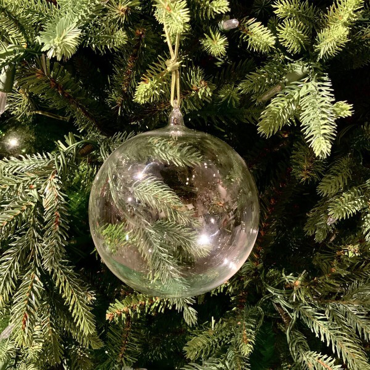 100mm Clear Glass Ball Ornament