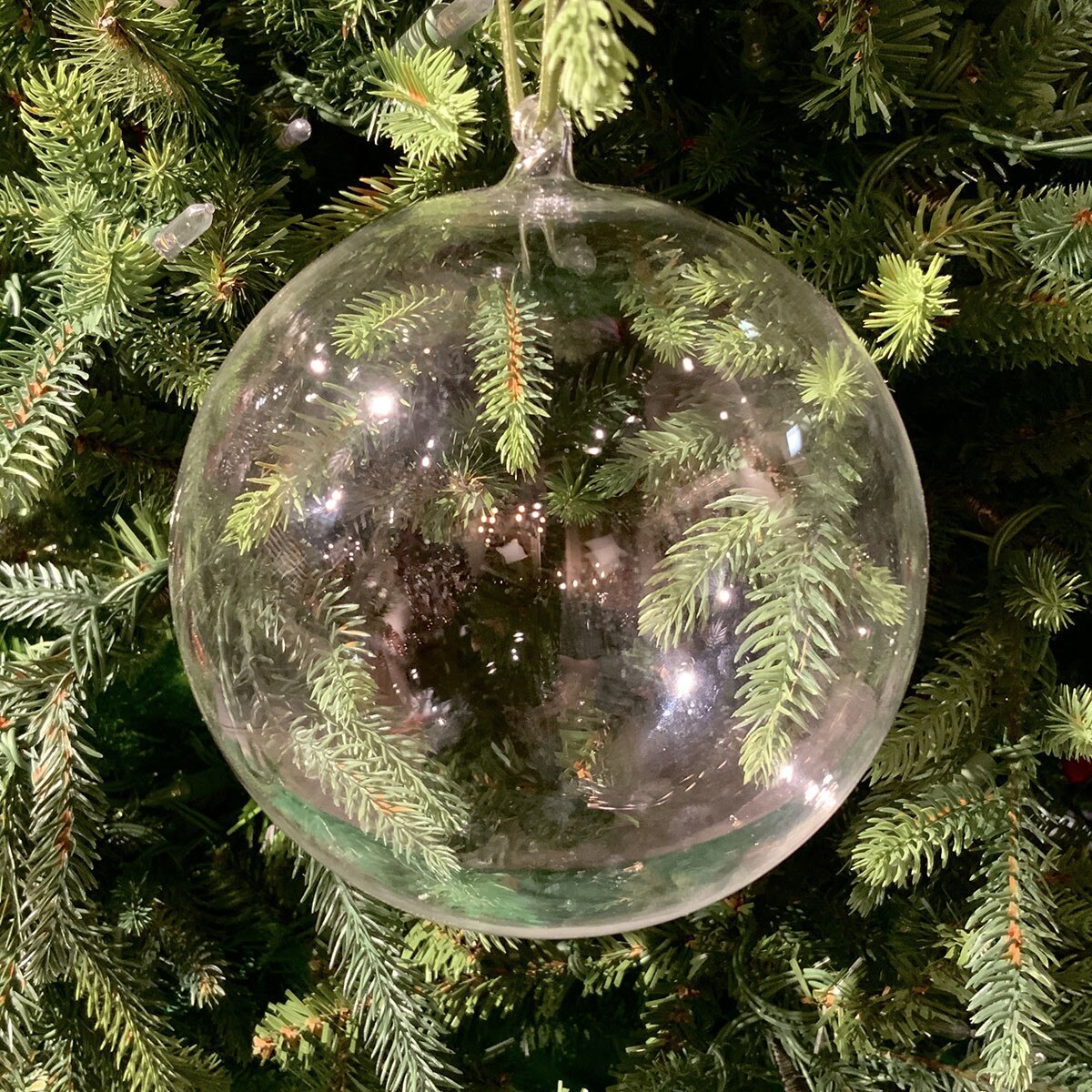 5" Clear Glass Ball Ornament