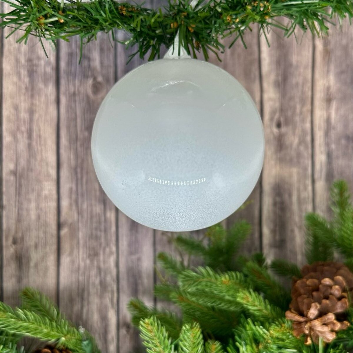 120mm Shiny White Glass Ball Ornament