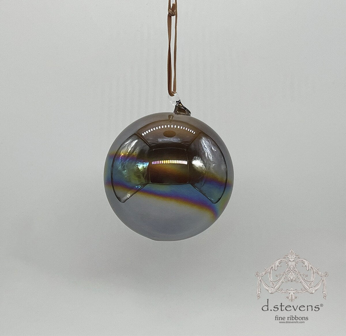 100mm Copper Iridescent Glass Ball Ornament