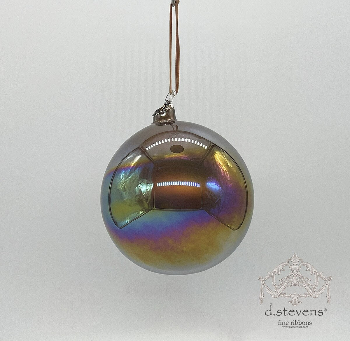 120mm Copper Iridescent Glass Ball Ornament