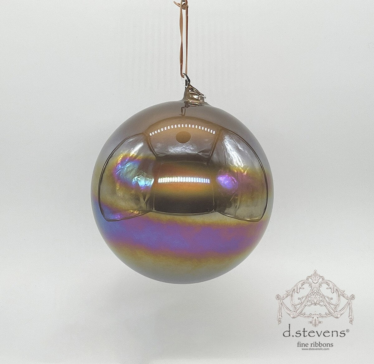 180mm Copper Iridescent Glass Ball Ornament