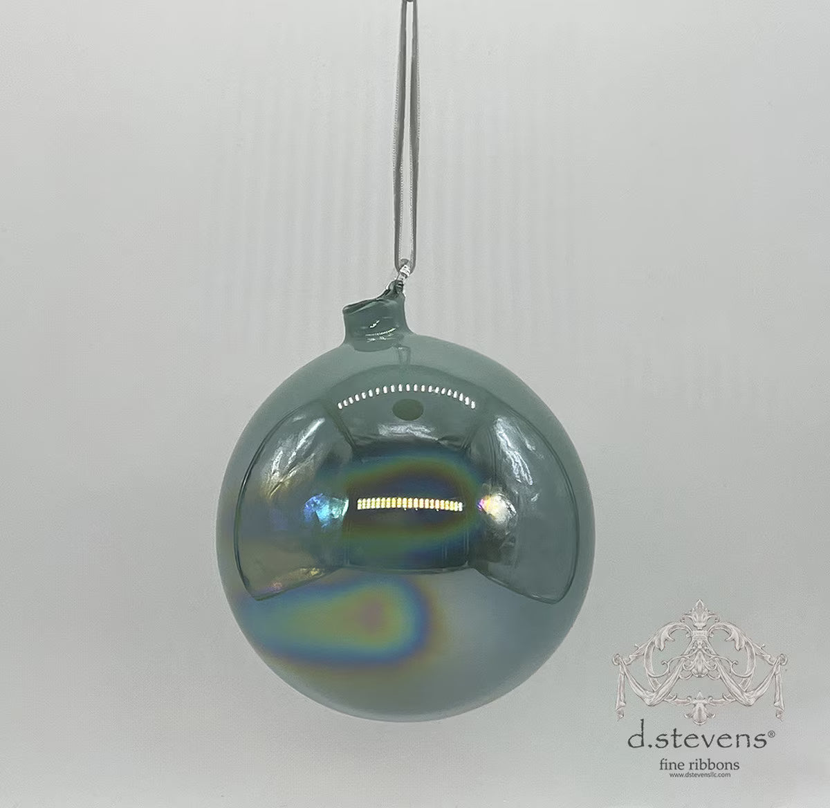 5" Steel Grey Glass Ball Ornament