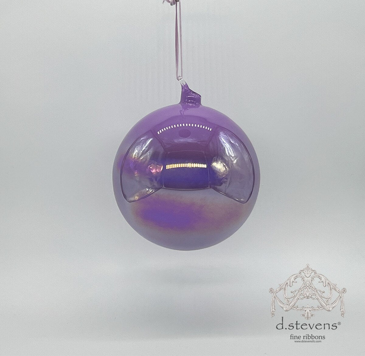 6" Purple Iridescent Glass Ball Ornament