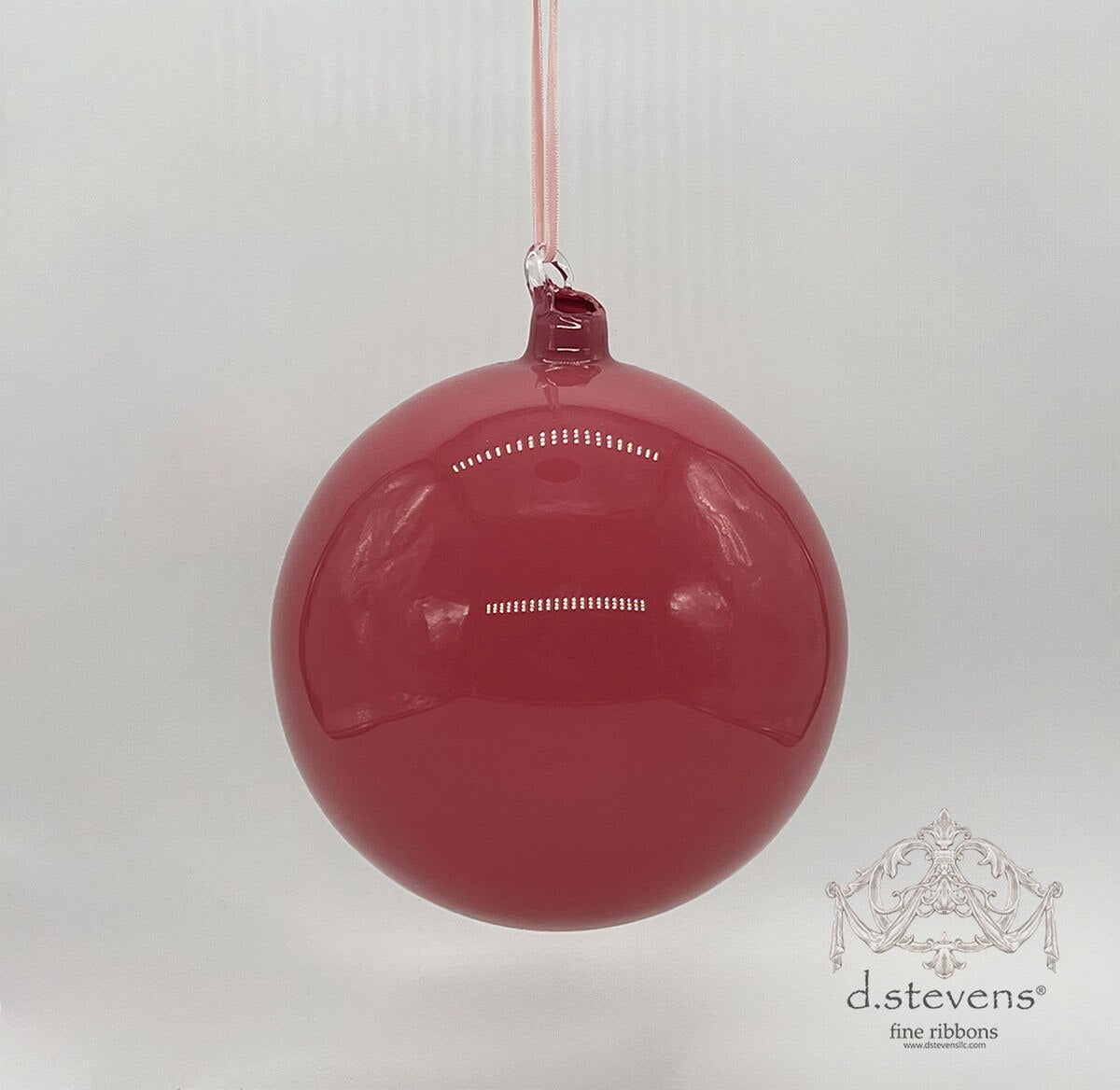 6" Cranberry Glass Ball Ornament