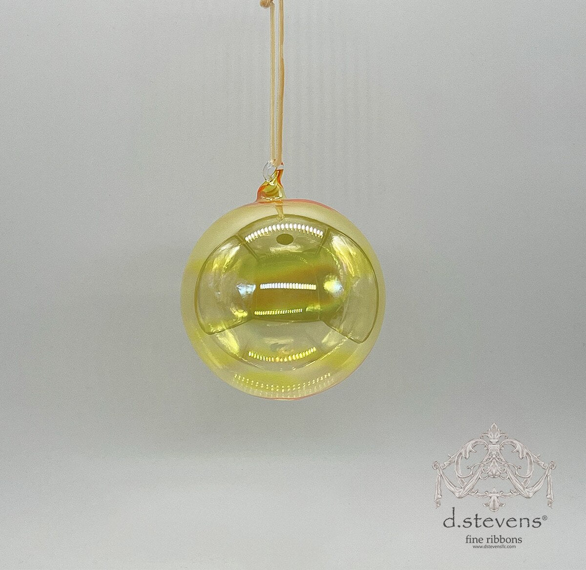 100mm Gold Clear Glass Ball Ornament