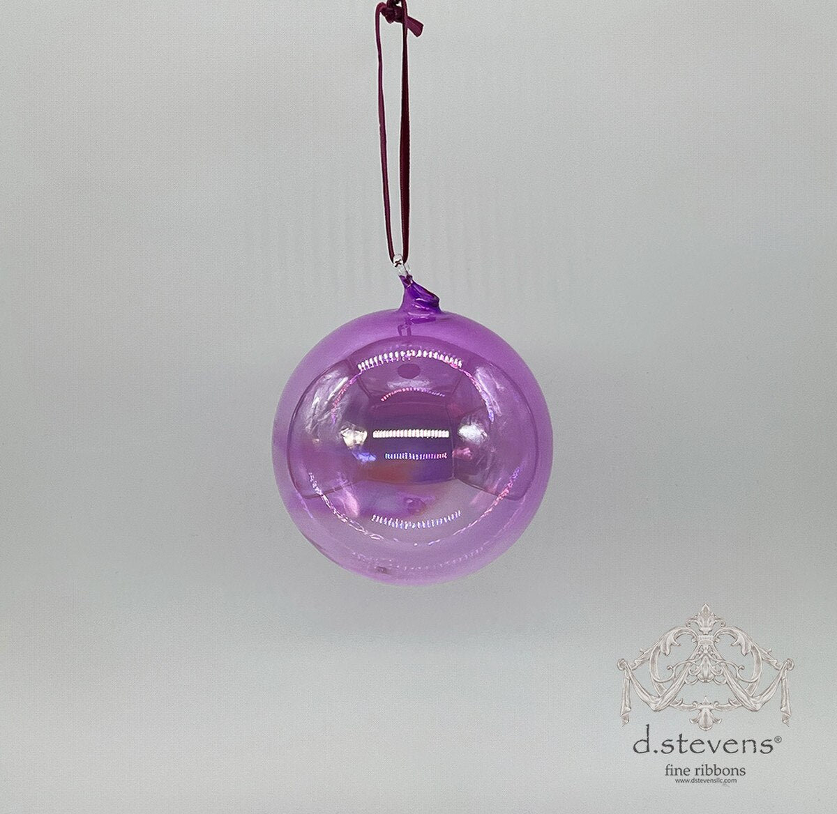 100mm Magenta Clear Glass Ball Ornament