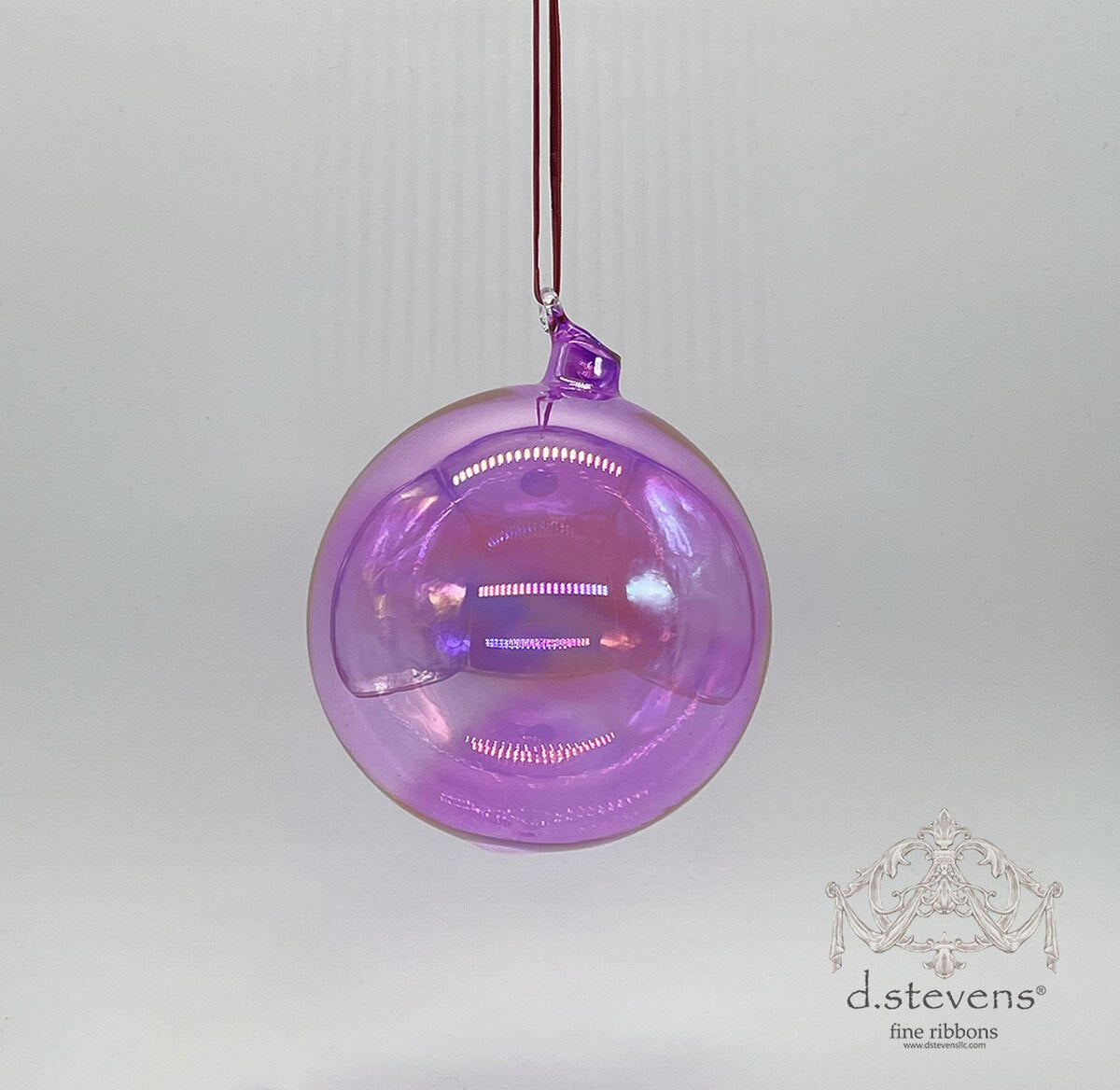 120mm Magenta Clear Glass Ball Ornament