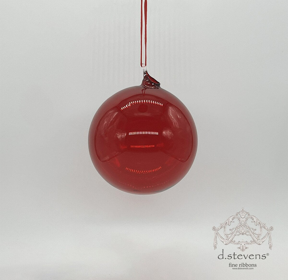120mm Clear Red Glass Ball Ornament