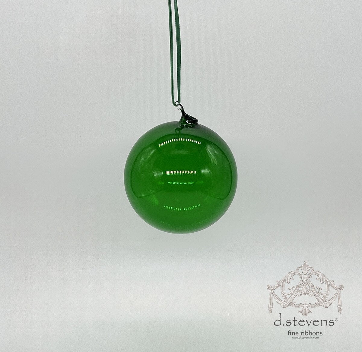 Emerald glass ball ornament, 4 inch