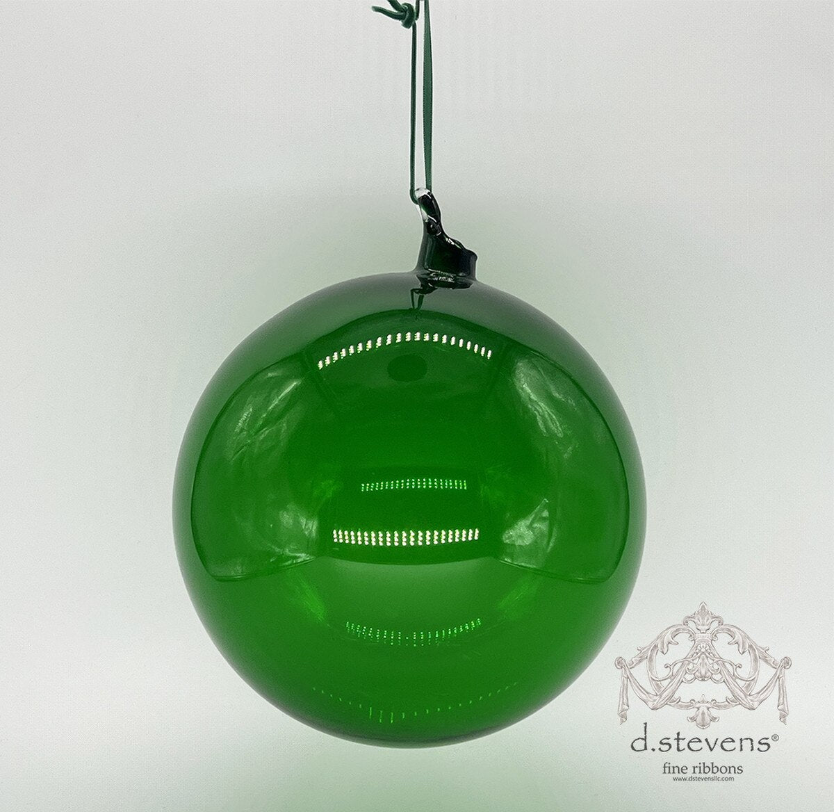 180mm Clear Emerald Glass Ball Ornament