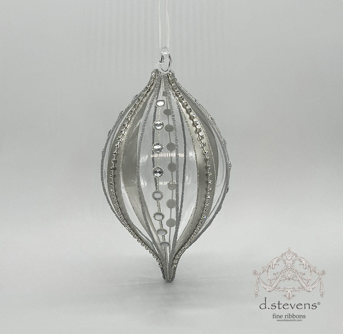 6" Jewel Platinum Glass Finial