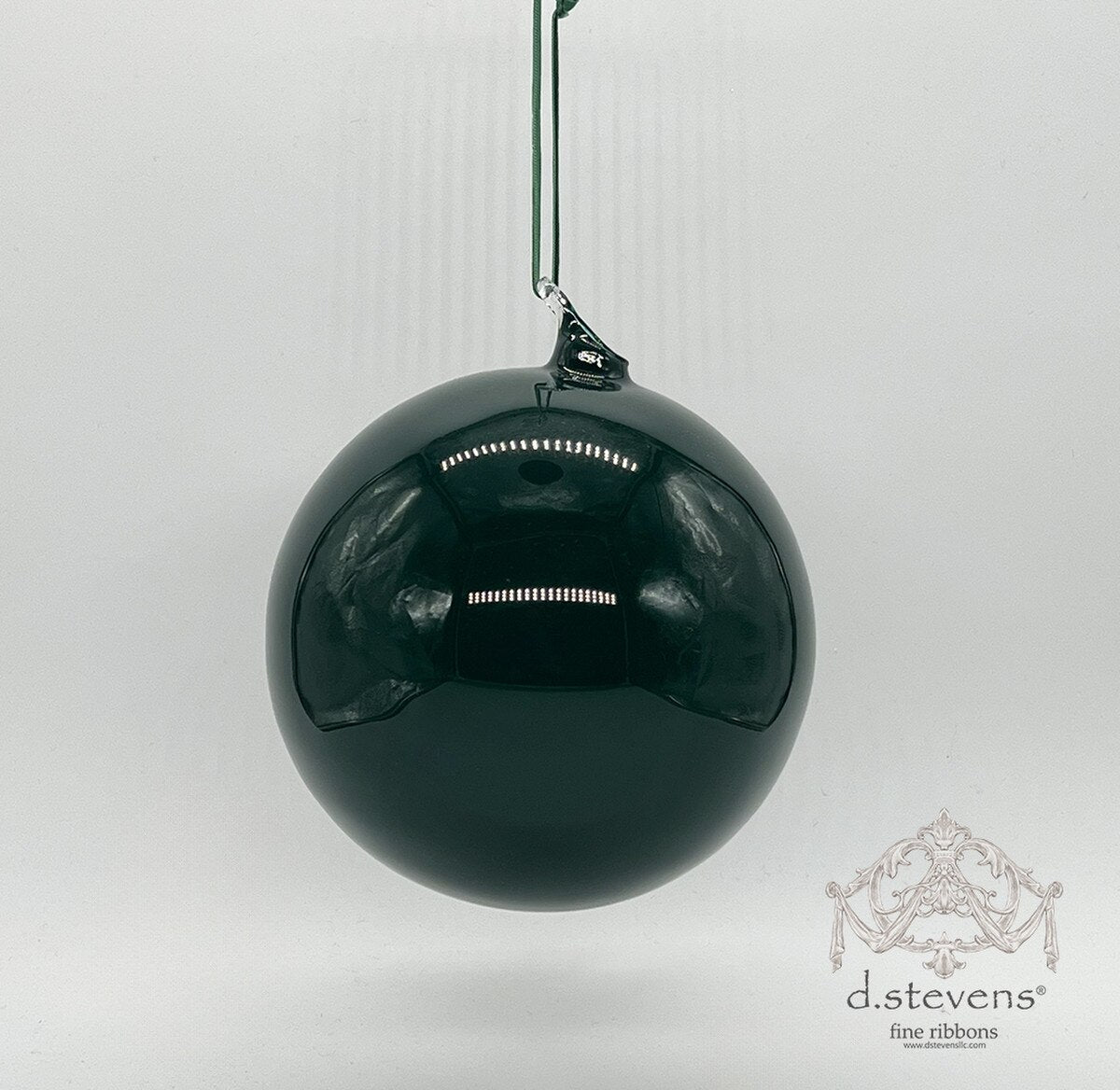 8" Darkest Green Glass Ball Ornament