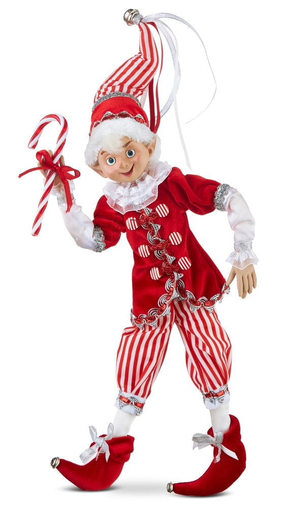16" Elf Candy Cane Peppermint Posable