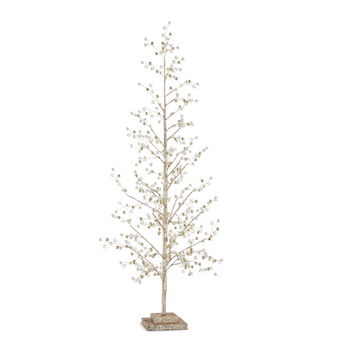 Crystal champagne decorative tree with sparkling branches.
