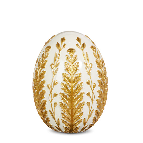 10" Cream Egg Gold Design