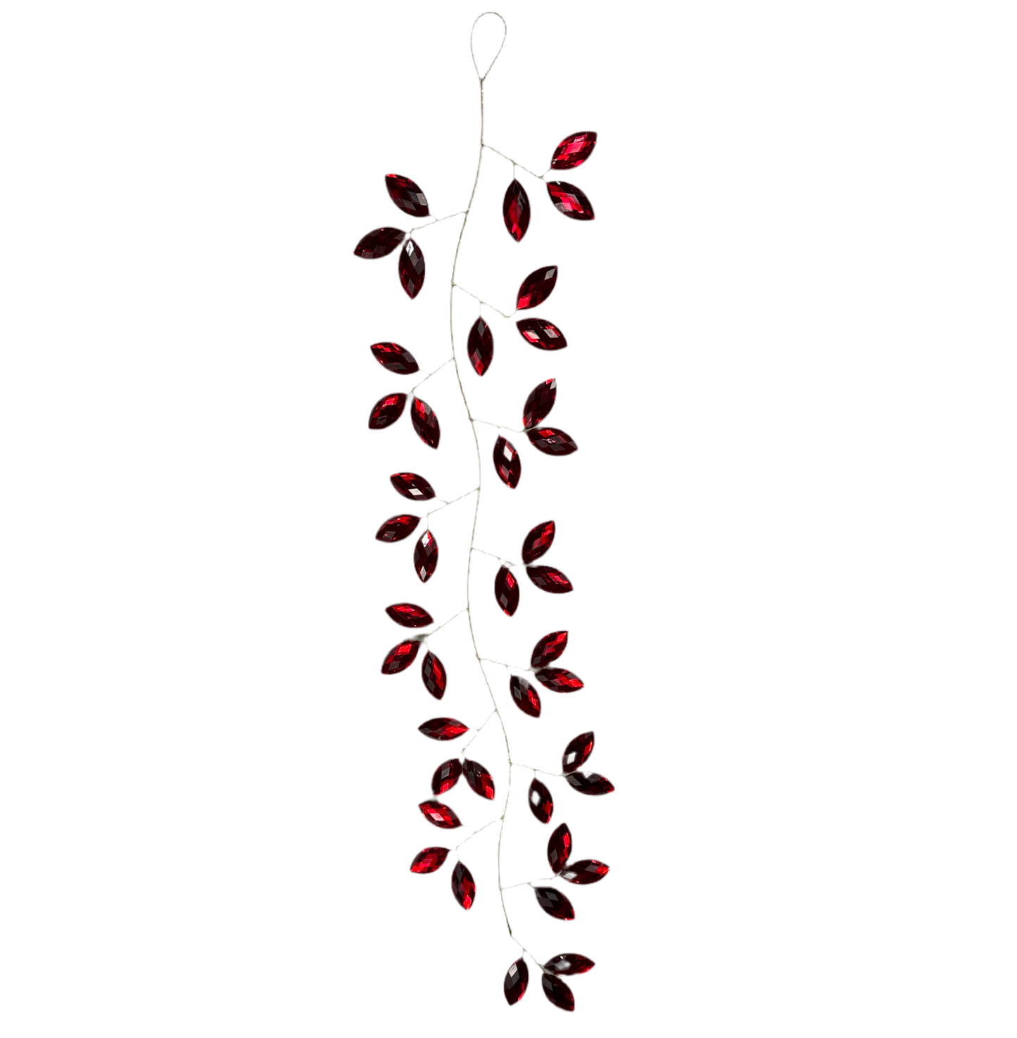 28" Leaf Rhinestone Red