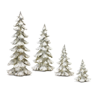 Silver decorative trees, set of four