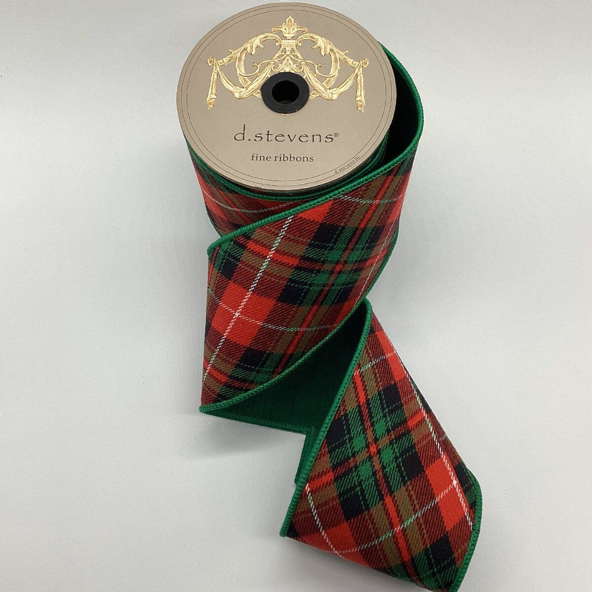 4"x10Y Cotton Plaid Bias Cut Dupion Ribbon