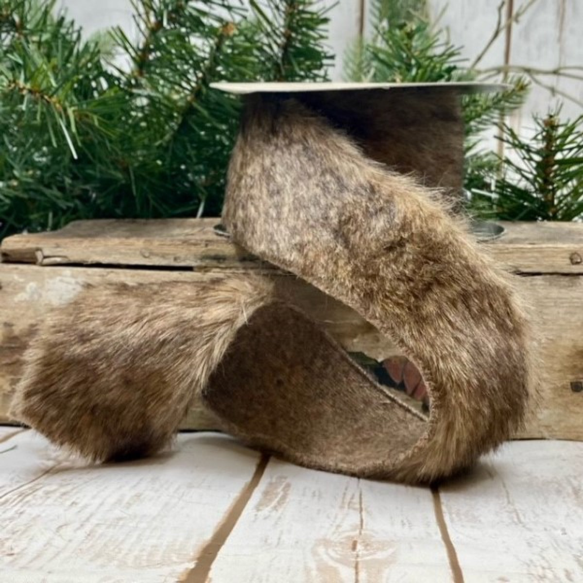 2.5"x5Y Ribbon Brown Fur