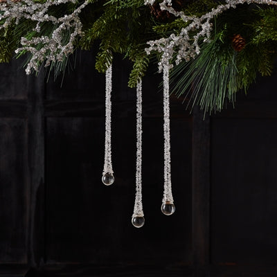 Set/3 10-13" Icicle Drop Clear Glass