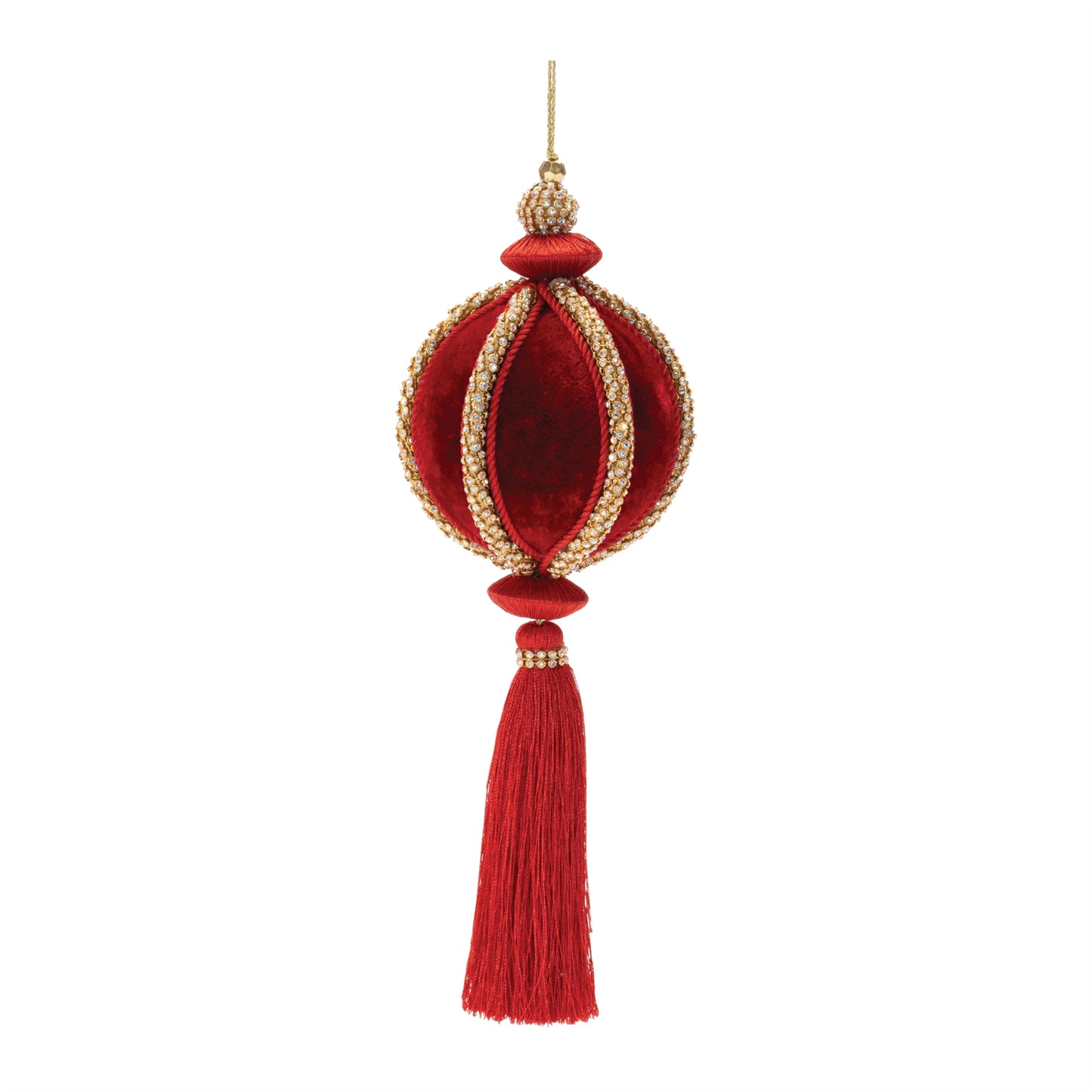 11" Red Gem Tassel Ornament