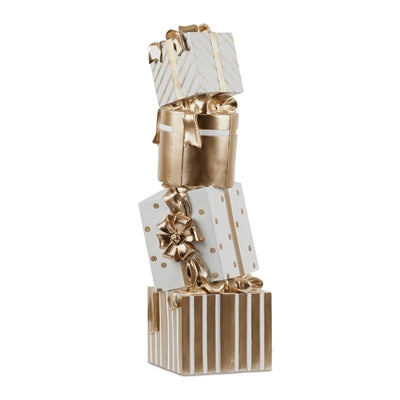 28" Gift Tower White Gold Resin