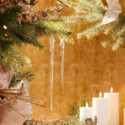 Set/2 7-11" Icicle Glass Ornament