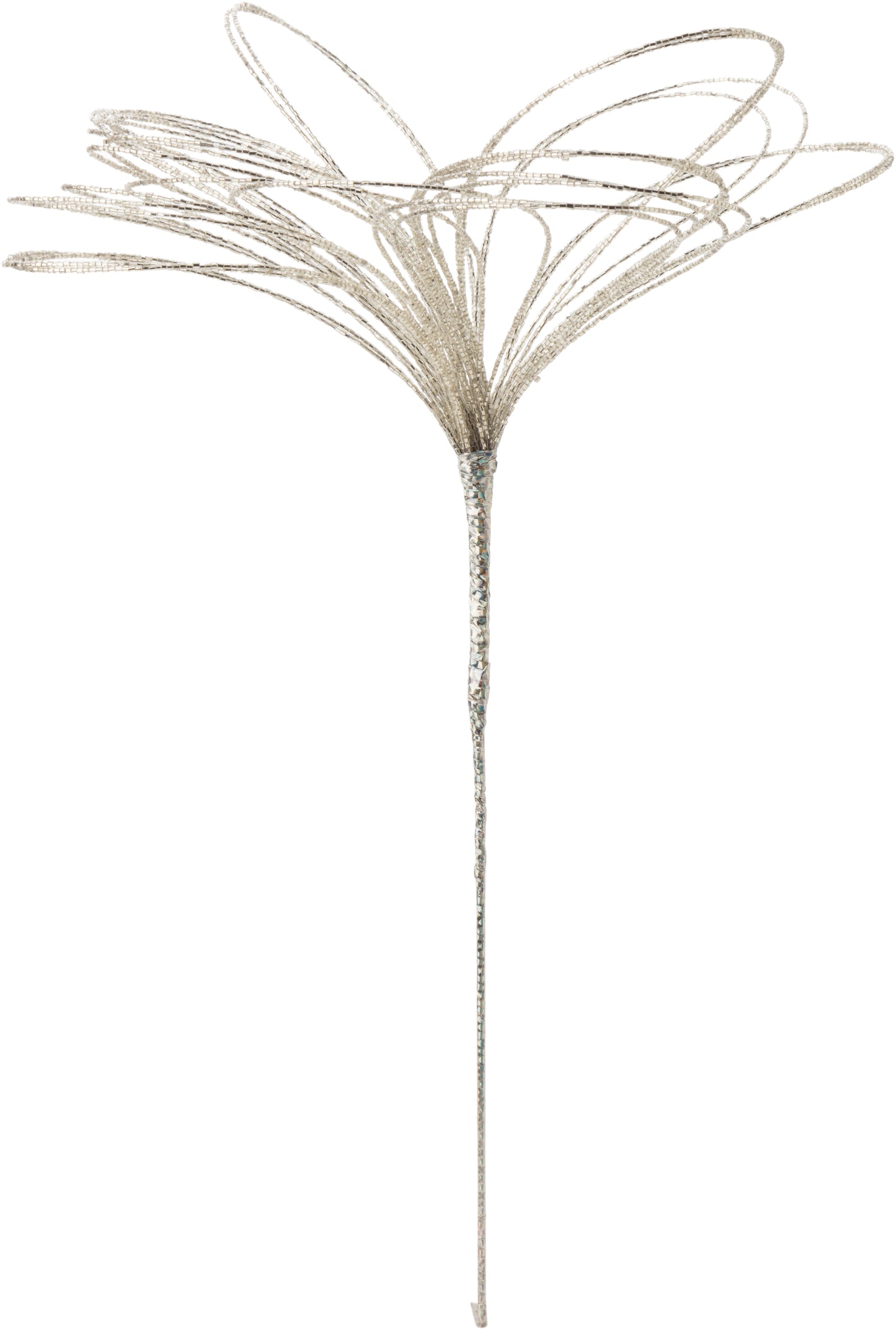 20" Silver Beaded Spray