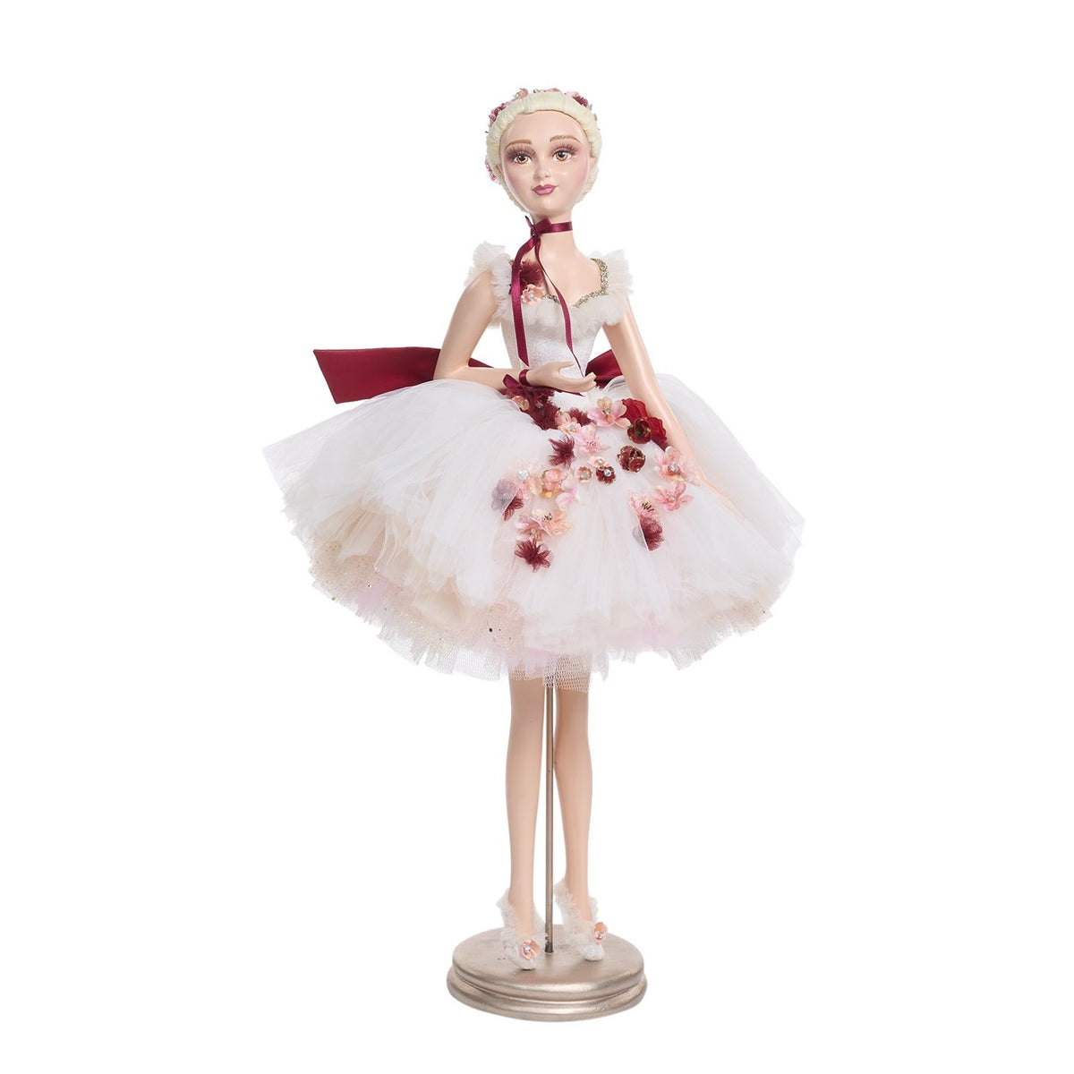 67cm Degas Standing Ballerina Doll w/ Box White Burgundy