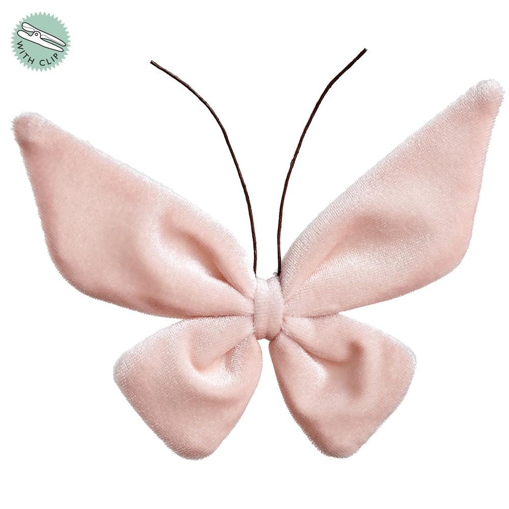 5" Pink Butterfly Velvet