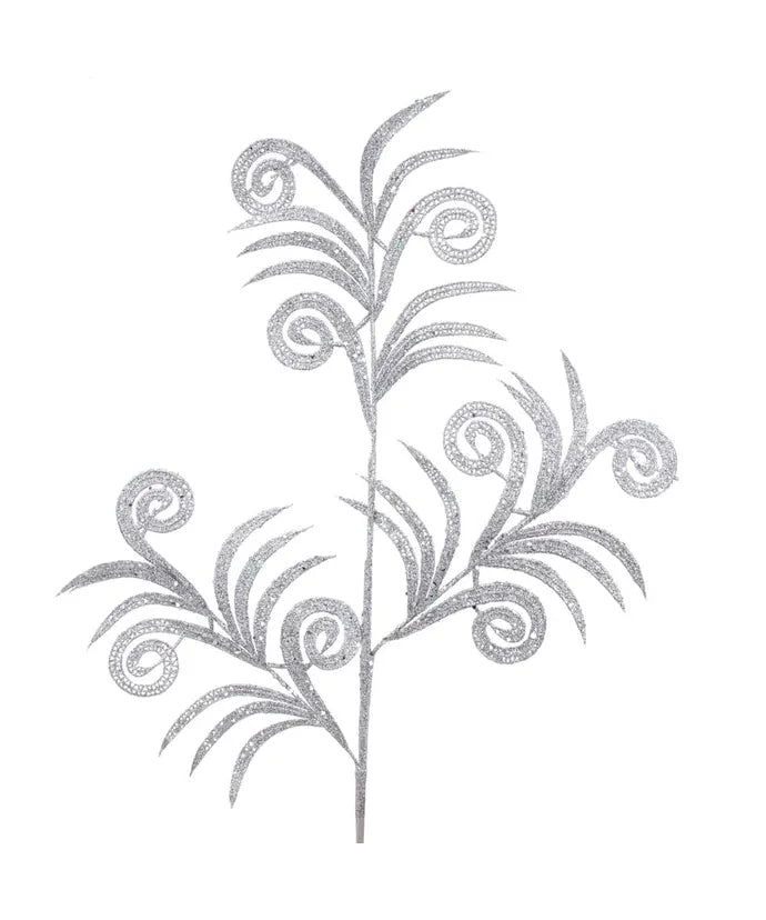 29" Silver Glitter Swirl Spray