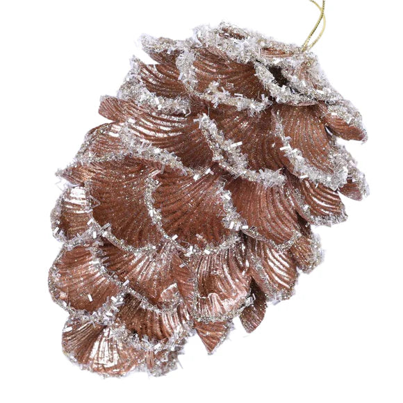 6" Cappuccino Frosted Pinecone