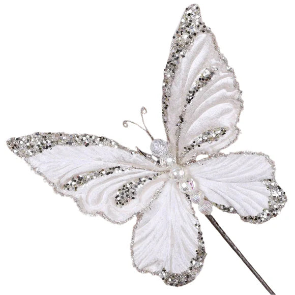 8" Ivory Mystic Butterfly