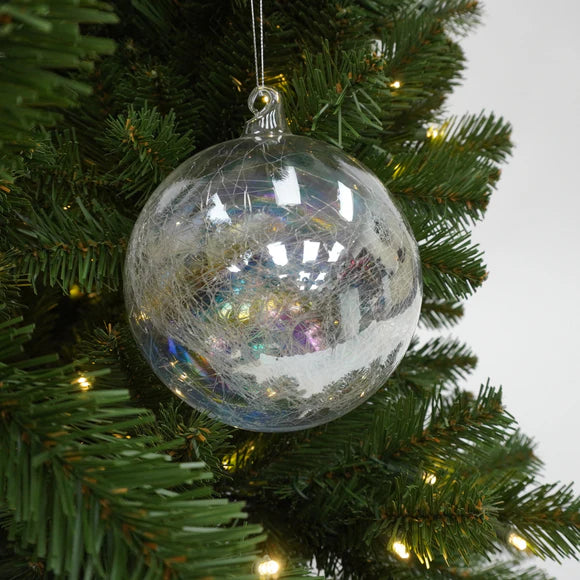 5" Tinsel Iridescent Glass Ornament