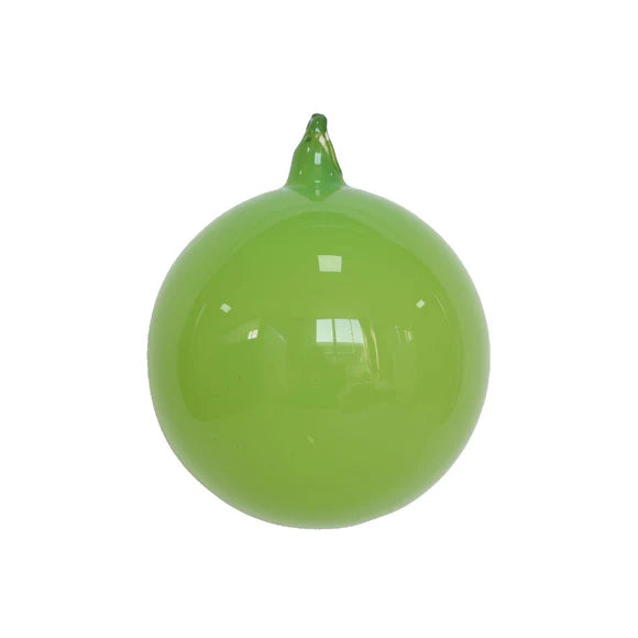4" Lime Green Milky Glass Ornament