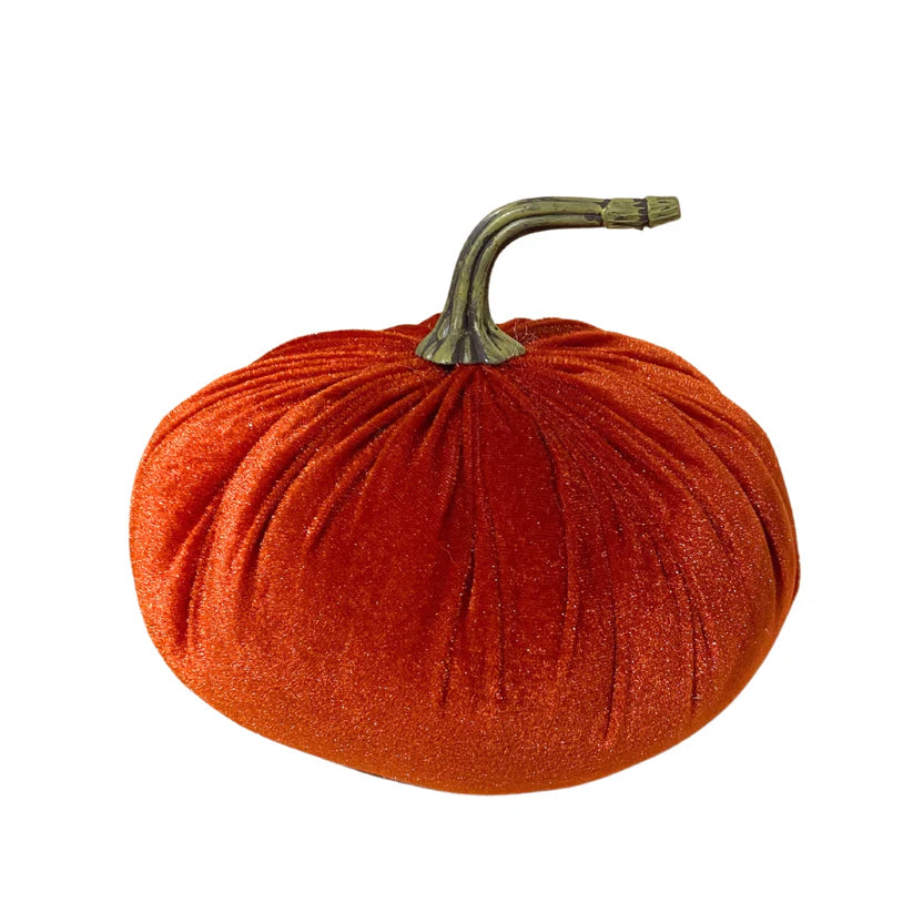 5" Fall Pumpkin Orange Velvet