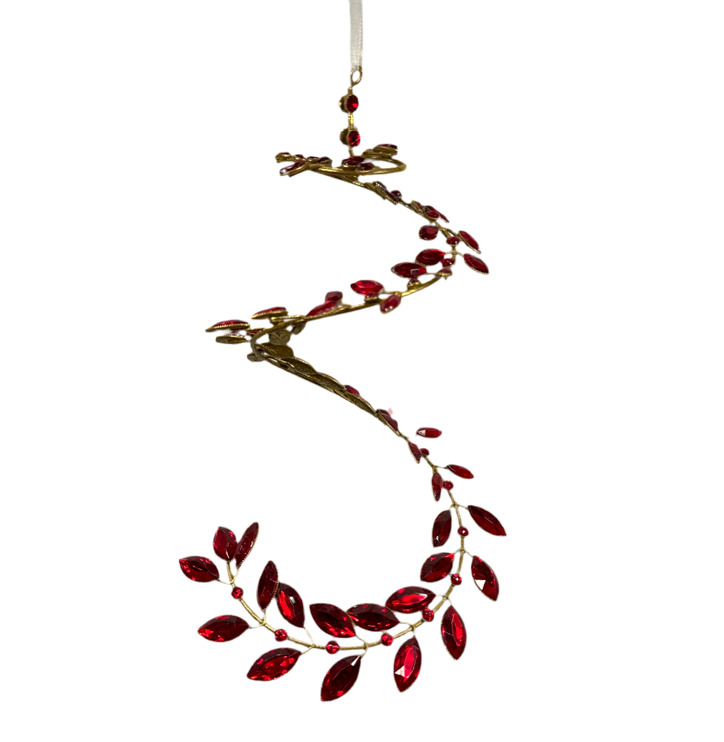 9" Swirl Rhinestone Red