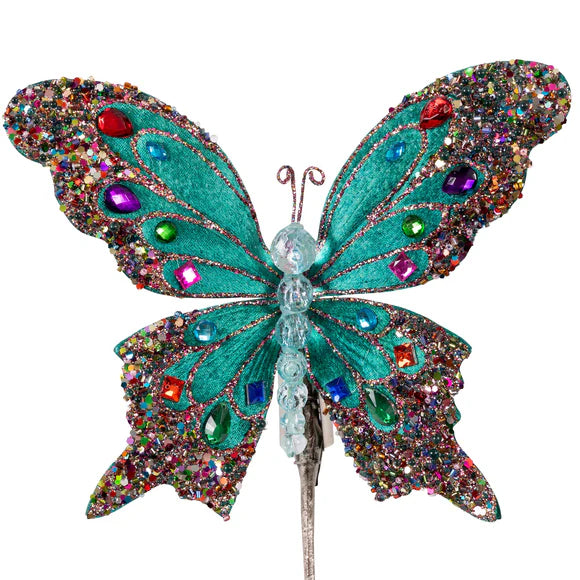 7" Teal Kaleidoscope Butterfly