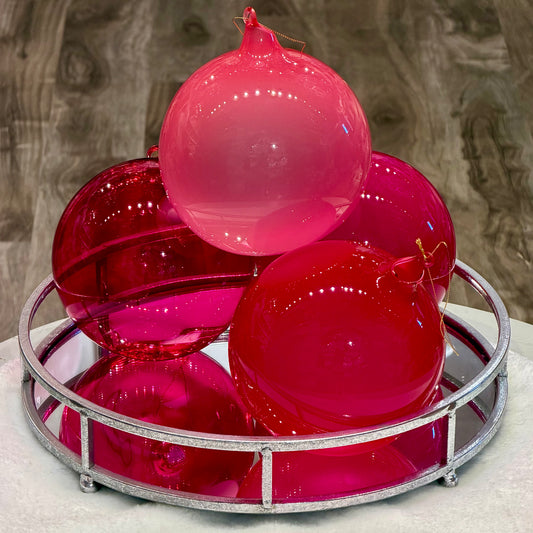 Bundle - Dozen 6” Glass Ball Ornaments