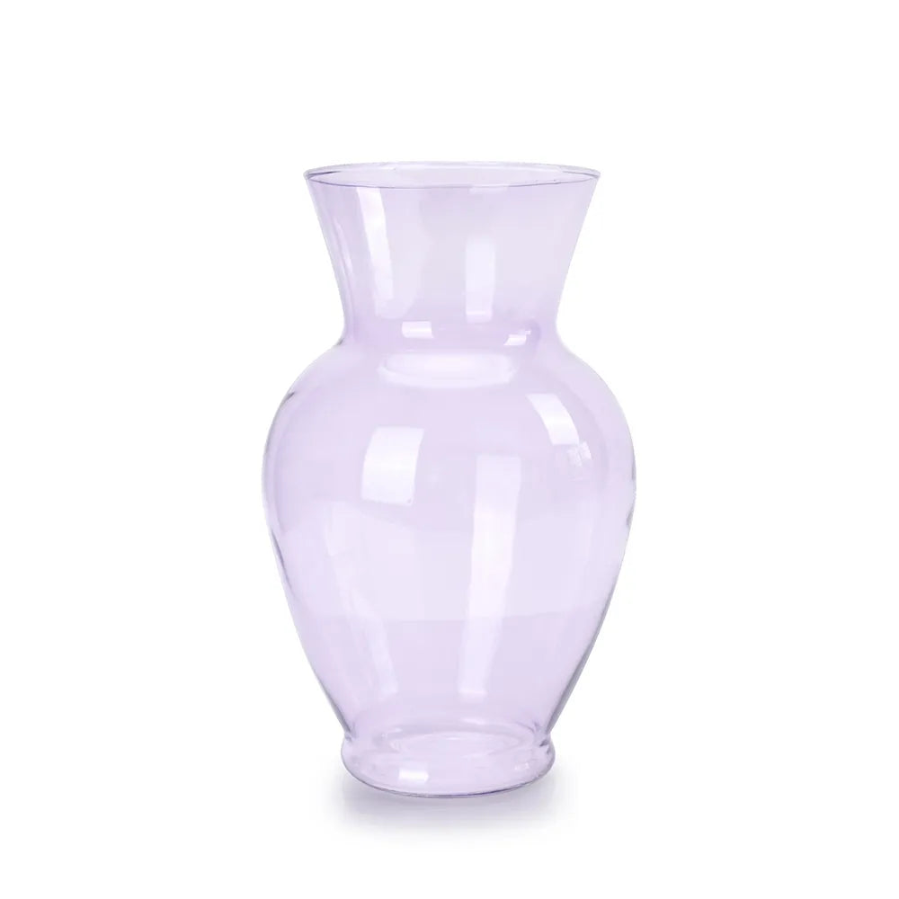 9" Lavender Vase Transparent Glass
