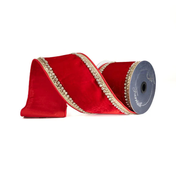 ୨୧RIBBON୨୧ページ 4”x5Y Red Brilliant Diamonds Ribbon – Evis Design