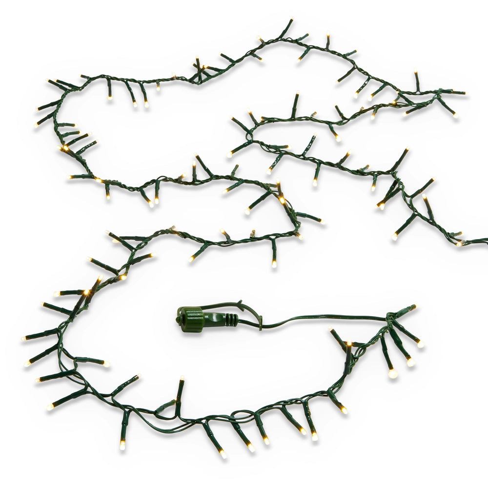 73' 1K White LED Green Wire Connectable Snake Garland